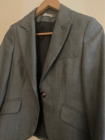 36 Beden gri Renk Koton Blazer Ceket Gri S/36