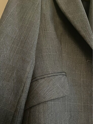 36 Beden Koton Blazer Ceket Gri S/36