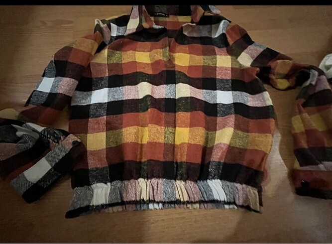 xs Beden Crop Ekose Gomlek