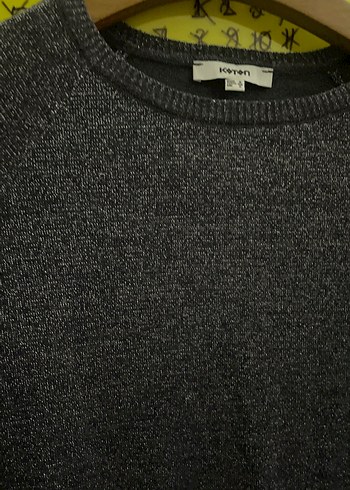 Gri Kadın Uzun Kollu Kazak simli - Görsel 2