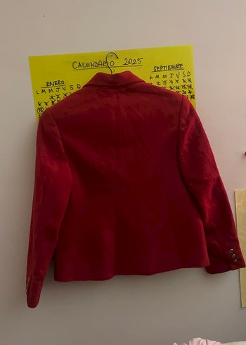 Kırmızı Kadın kaşe Blazer Ceket - Görsel 3