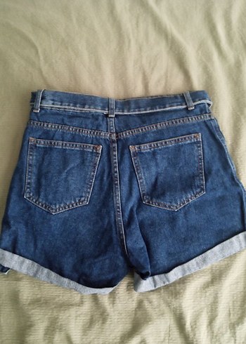 Kadın Kot Şort, Kemerli - Görsel 2