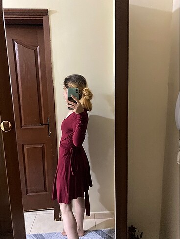 34 Beden bordo Renk Elbise