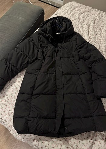H&M Siyah Şişme Kadın Kışlık Mont Yüksek Yaka