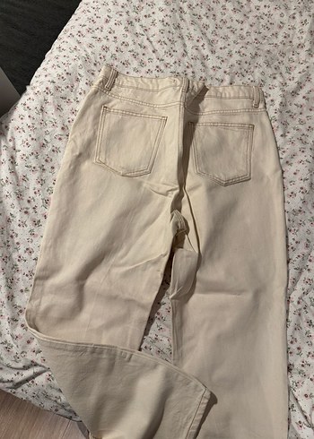 42 Beden Bej Regular Fit Kadın Midi Kot Pantolon