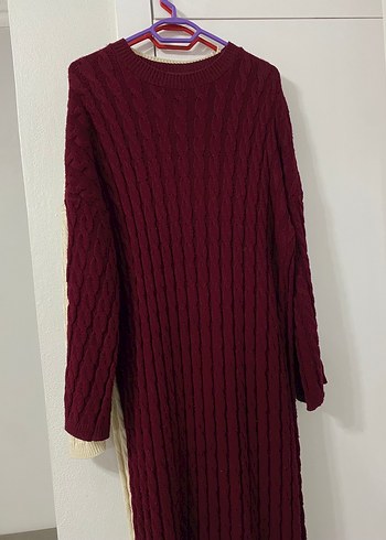 m Beden bordo Renk Uzun Kollu Triko Elbise