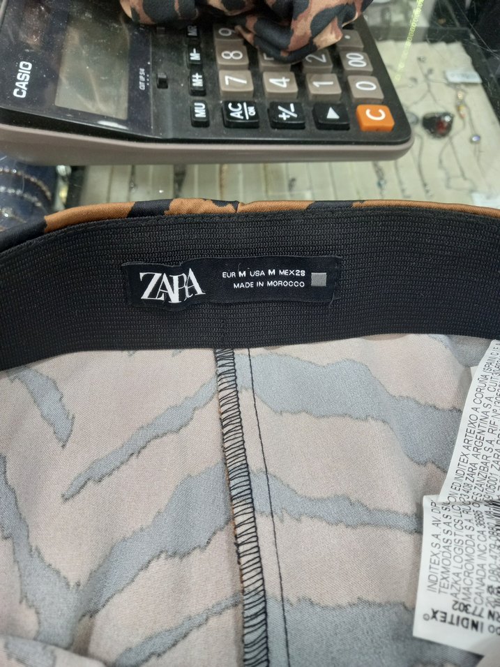 Kahverengi Zebra Desenli Kadın Kumaş Pantolon - Görsel 3