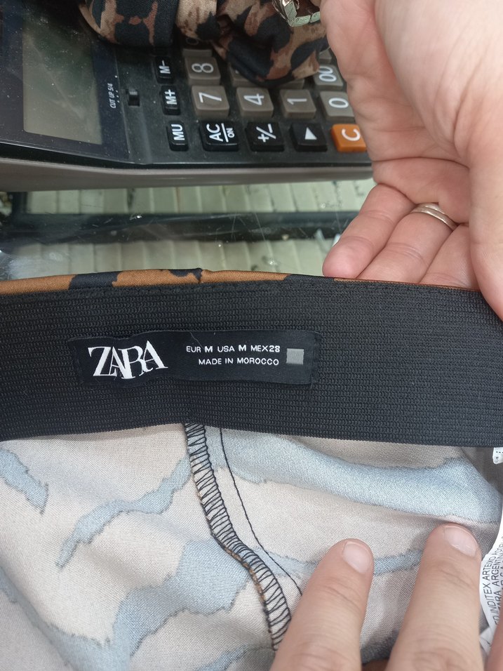 Kahverengi Zebra Desenli Kadın Kumaş Pantolon - Görsel 4