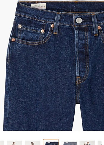 Levis 501 Crop Straight Fit Yüksel Bel Koyu Indigo Kot Pantolon