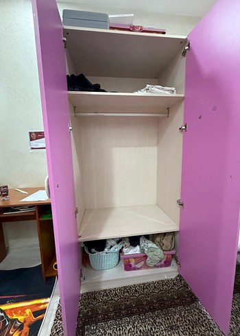 Beden pembe Renk Genç odası Pembe Çocuk Yatağı ve Çalışma Masası Takımı