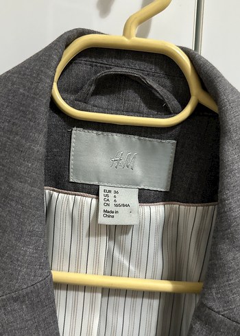 36 Beden gri Renk H&M marka Gri Kadın Ofis Blazeri