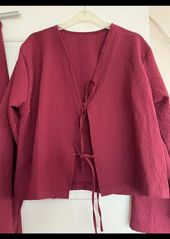 Bordo Kadın Salaş Uzun Kollu Elbise - Görsel 2