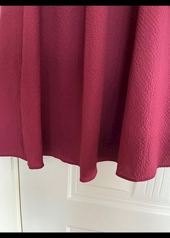 Bordo Kadın Salaş Uzun Kollu Elbise - Görsel 4