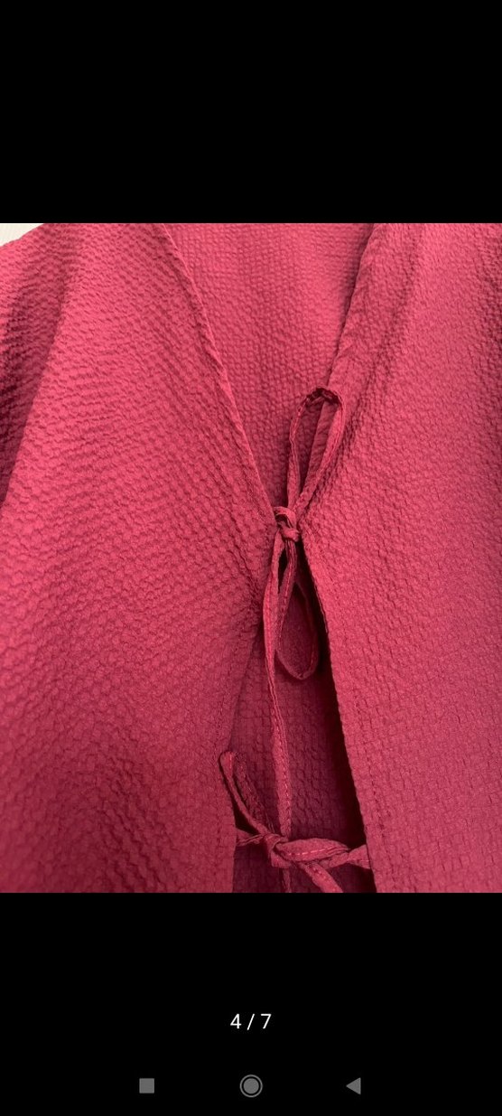 Bordo Kadın Salaş Uzun Kollu Elbise - Görsel 3