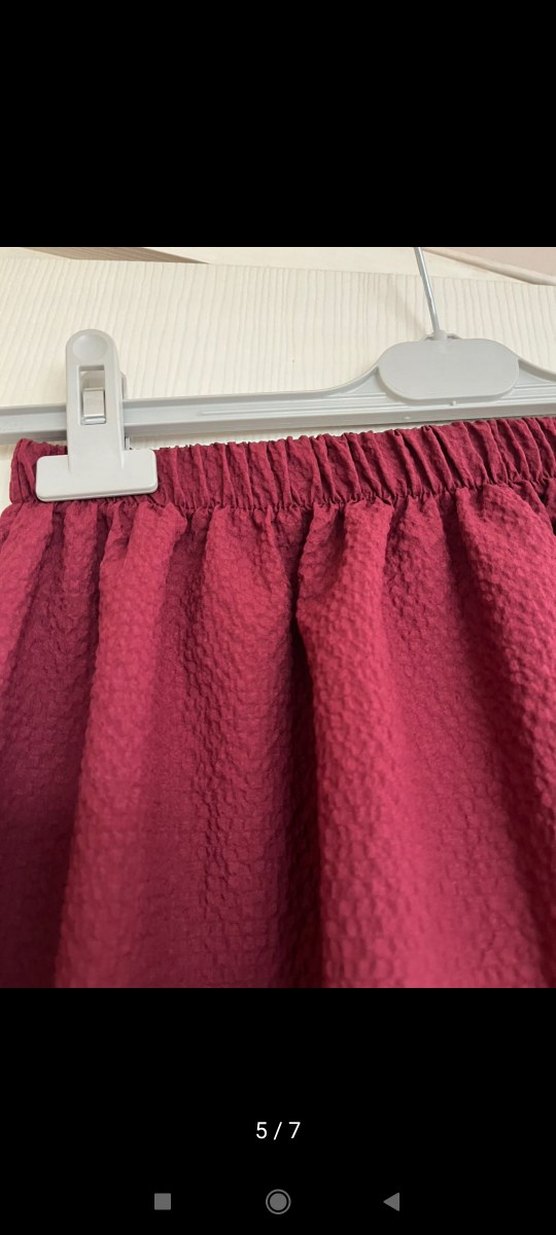 Bordo Kadın Salaş Uzun Kollu Elbise - Görsel 5