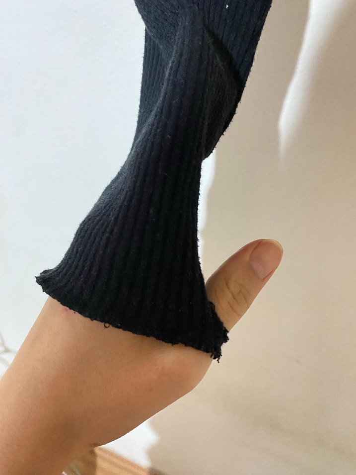 Siyah Fermuarlı Yüksek Yakalı Kadın Ceket - Görsel 3