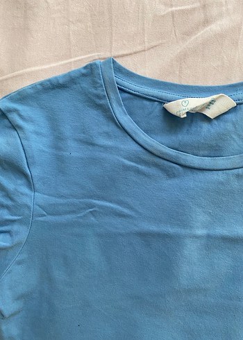 Mavi Kısa Kollu Basic Tişört - Görsel 2