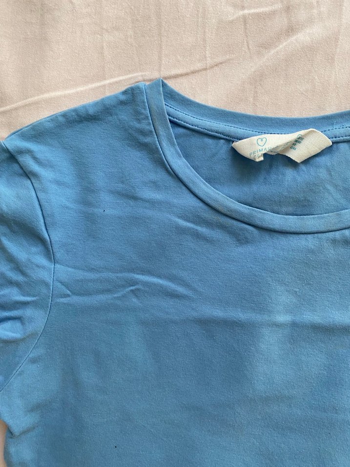 Mavi Kısa Kollu Basic Tişört - Görsel 2