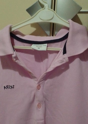 Pembe polo yaka tshirt