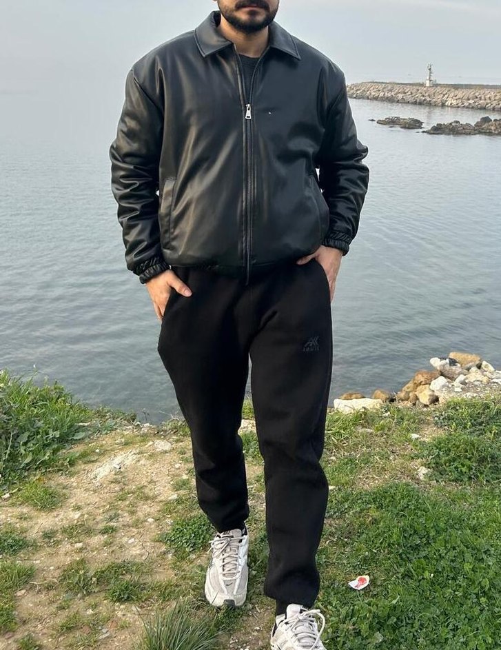 Siyah Deri Ceket (Sıfır/Etiketli) - Görsel 5