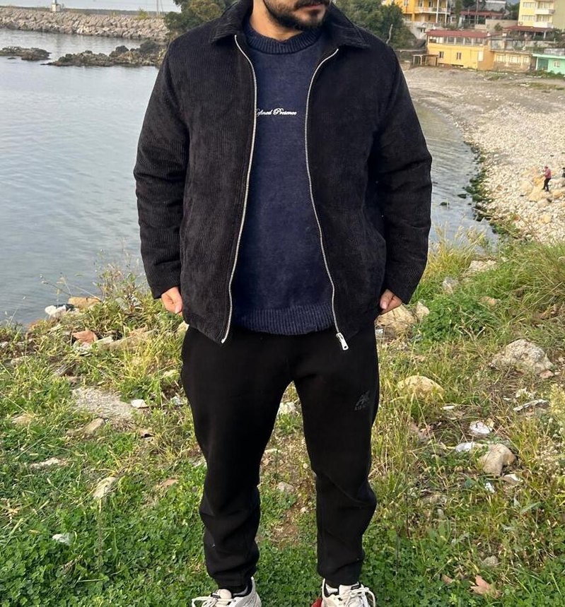 Siyah Fitilli Kadife Ceket (Sıfır/Etiketli) - Görsel 4