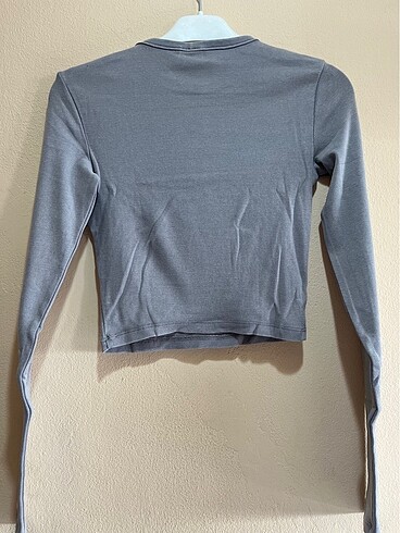 xs Beden gri Renk Bershka Crop