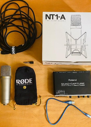 mikrafon Altın Renk Rode NT1-A Mikrofon Seti