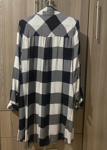 Kadın Gri Ekose Uzun Kollu Gömlek - Görsel 2