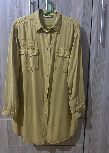 Kadın Haki Uzun Kollu Gömlek - Görsel 4
