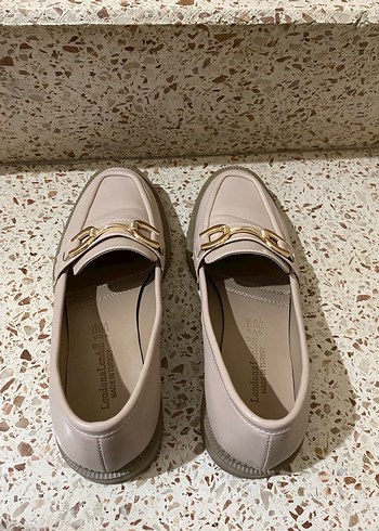 Bej Kadın Deri Tokalı Loafer - Görsel 4