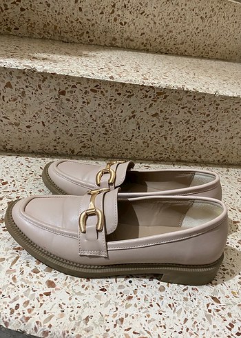 Bej Kadın Deri Tokalı Loafer - Görsel 9