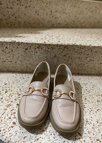 Bej Kadın Deri Tokalı Loafer - Görsel 2