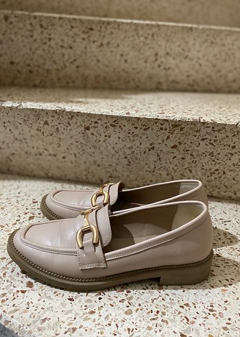 Bej Kadın Deri Tokalı Loafer - Görsel 10