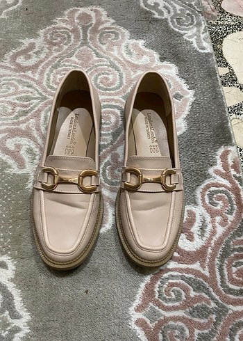 Bej Kadın Deri Tokalı Loafer - Görsel 6