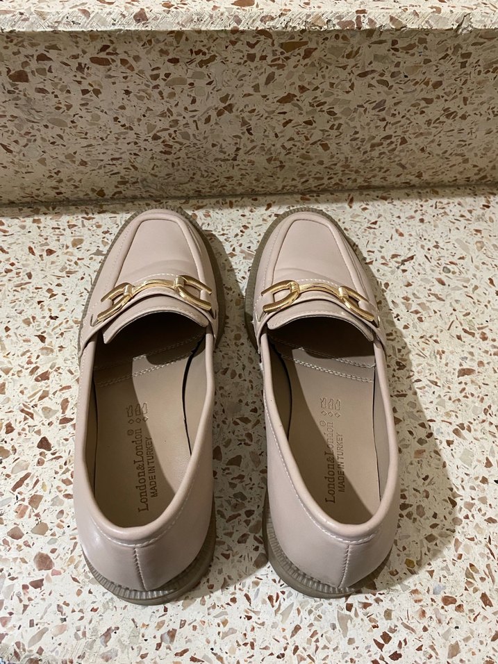 Bej Kadın Deri Tokalı Loafer - Görsel 4