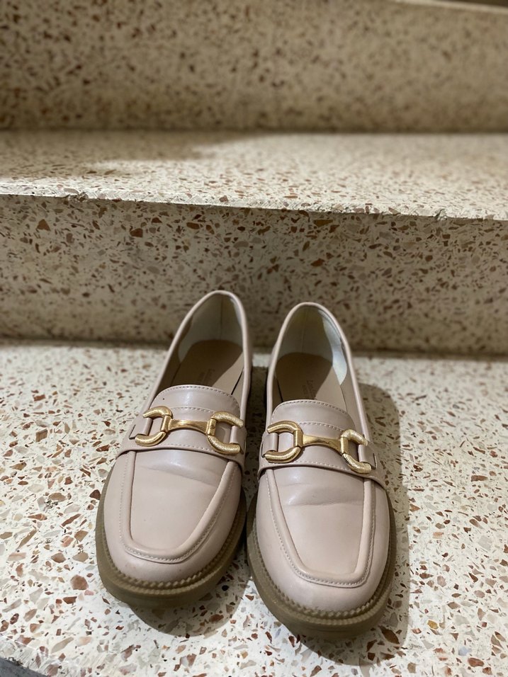 Bej Kadın Deri Tokalı Loafer - Görsel 2