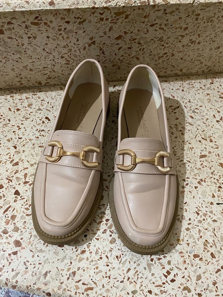 Bej Kadın Deri Tokalı Loafer - Görsel 5