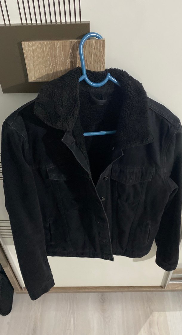 Siyah Düğmeli Kadın Kot Ceket - Görsel 3