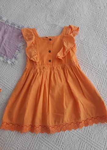 4 Yaş Beden Lc Waikiki Turuncu Kız Bluzu Düğmeli