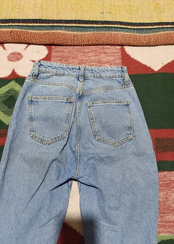 Kadın Açık Mavi Bağcıklı Regular Fit Denim Jean - Görsel 2