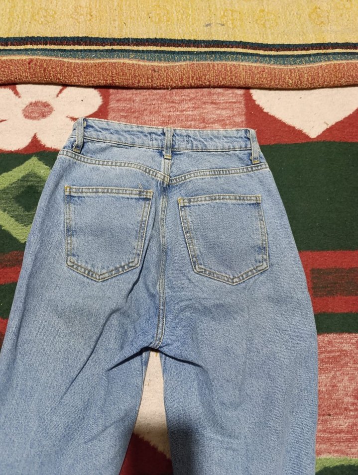 Kadın Açık Mavi Bağcıklı Regular Fit Denim Jean - Görsel 2