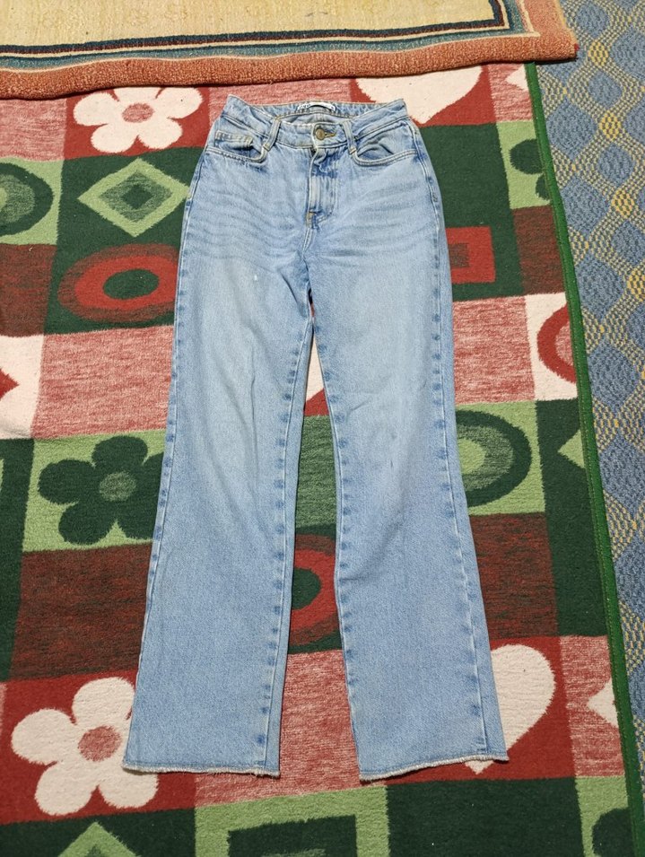 Kadın Açık Mavi Bağcıklı Regular Fit Denim Jean - Görsel 3