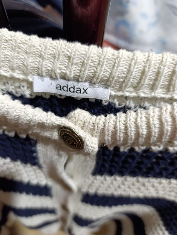 Çizgili Mini Örgü Hırka - Görsel 4