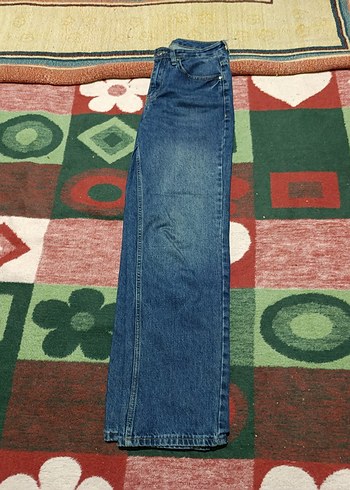 Renkli Bağlama Desenli Bol Kesim Kadın Kot Pantolon - Görsel 4