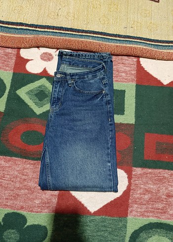 Renkli Bağlama Desenli Bol Kesim Kadın Kot Pantolon - Görsel 3