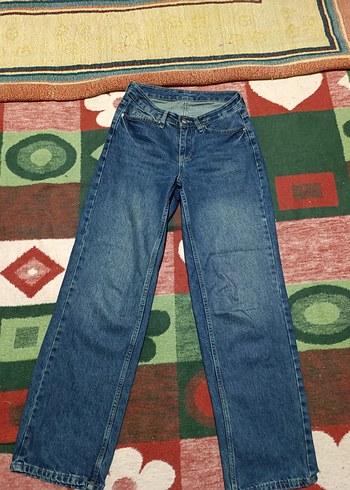 Renkli Bağlama Desenli Bol Kesim Kadın Kot Pantolon - Görsel 2