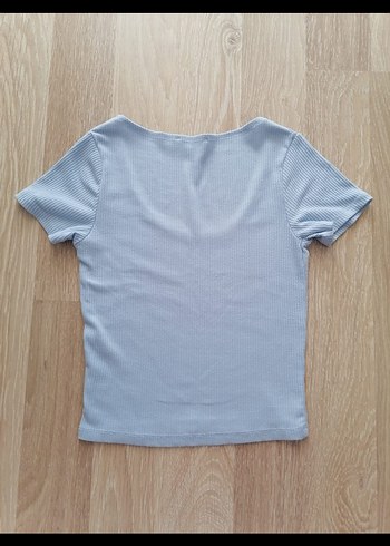 s Beden Stradivarius Kadın Buz mavisi Crop Tişört