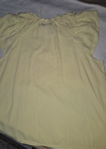 Sarı V Yaka Fırfırlı Bluz(Almanyadan) - Görsel 5