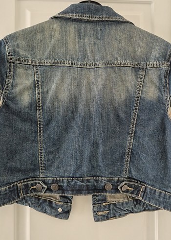 Kısa Kollu Kadın Kot Ceket - Görsel 6