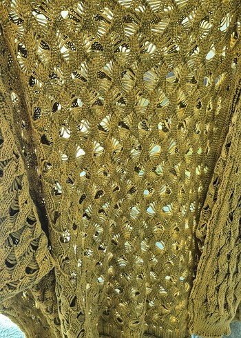 Hardal/Zeytin yeşili karışık Örgü Kadın Kazak - Görsel 3